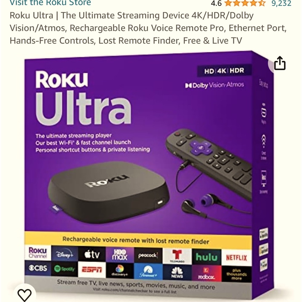 Roku Ultra new in box , return date missed 🤦🏼‍♀️🤷‍♀️